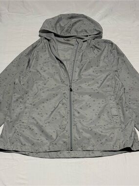 WindRiver‎ Lightweight Hooded Windbreaker Jacket Women's XL Gray Bird Pattern